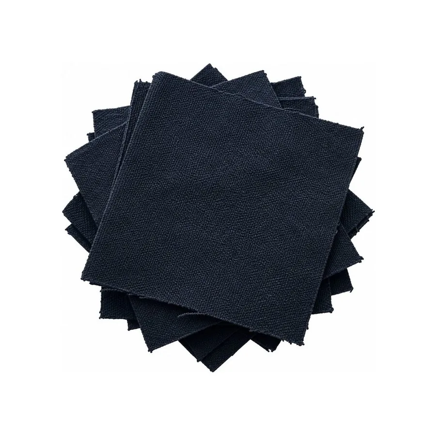 Stack of dark grey fire retardant fabric squares