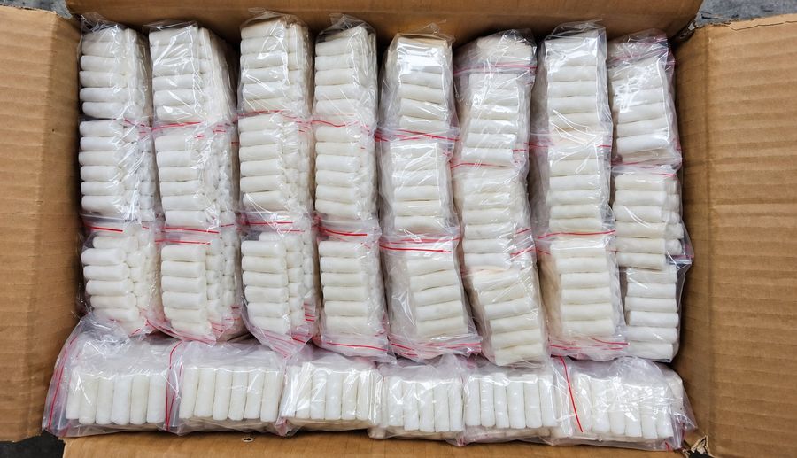 Carton of bagged plugs ready to ship