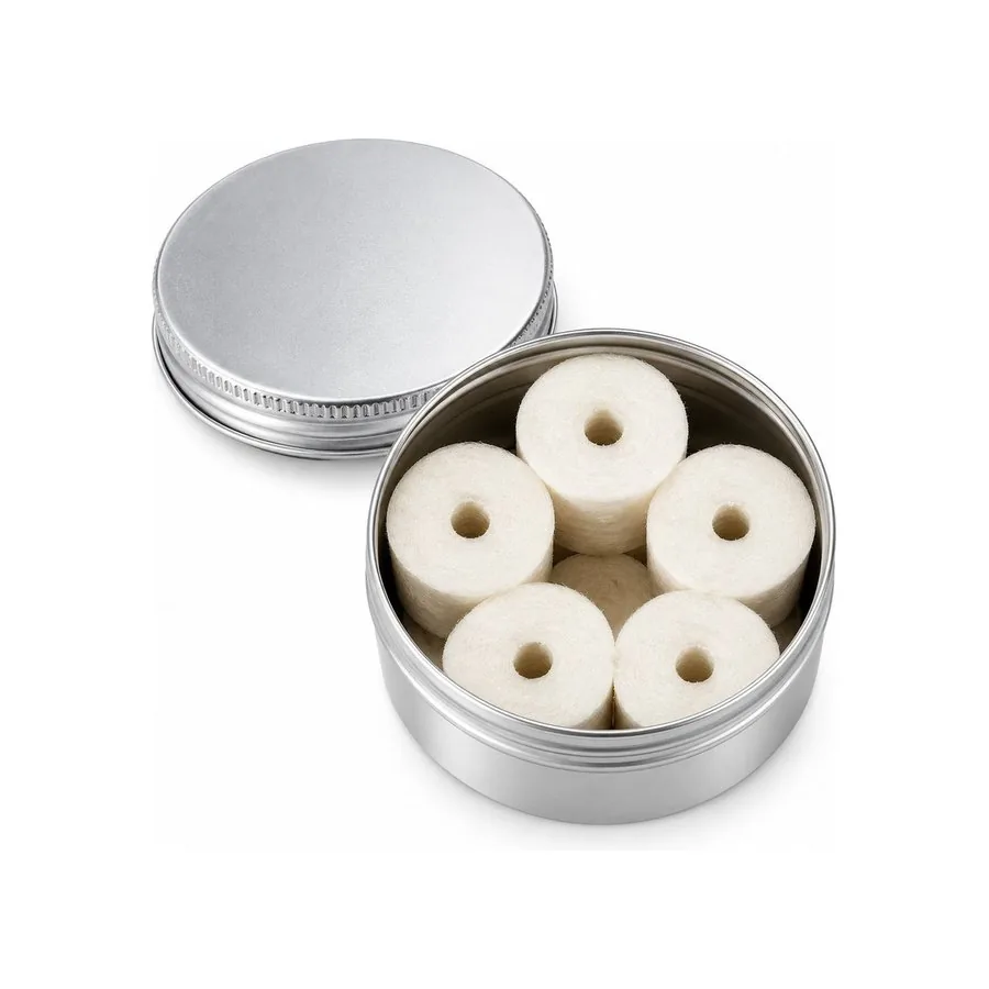 Round tin with ring plugs