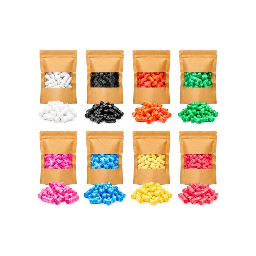Kraft stand-up pouches, eight colours
