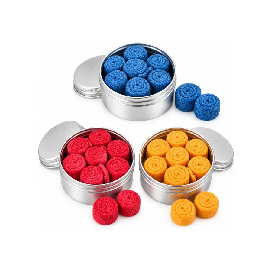 Round tins with spiral discs