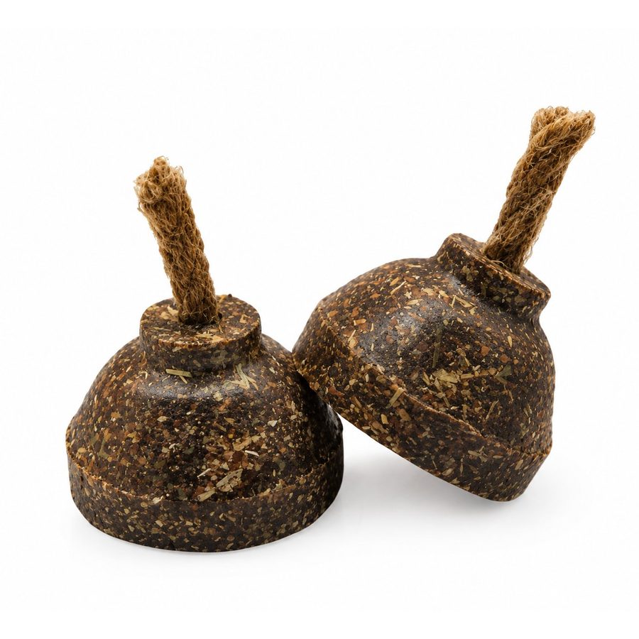Two dome fire starters with jute wicks