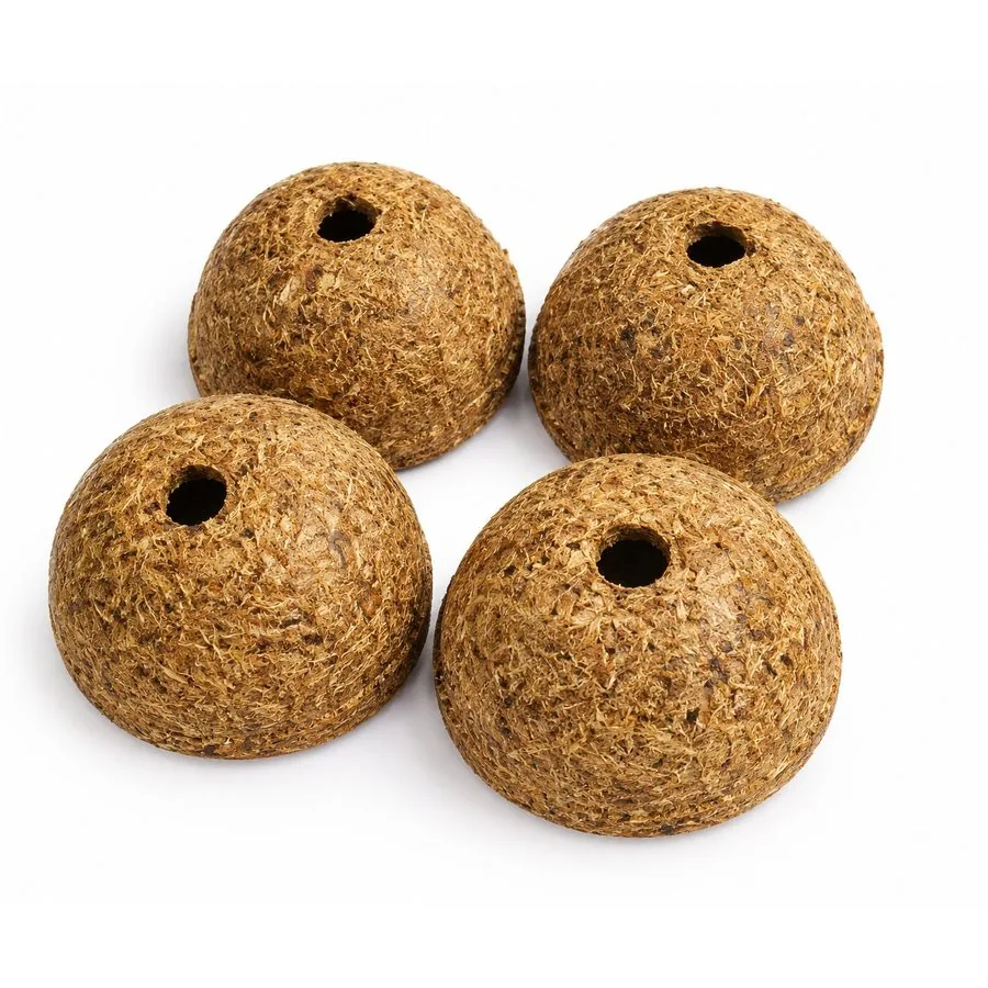 Four dome fire starter shells with wick holes