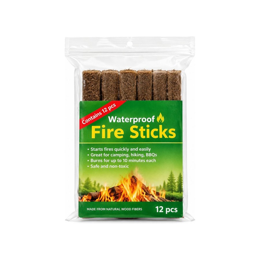 Waterproof fire sticks bag, 12 pcs