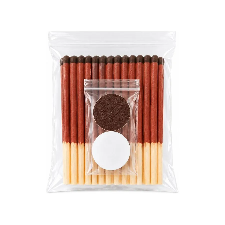Clear bag with round striker and blank label
