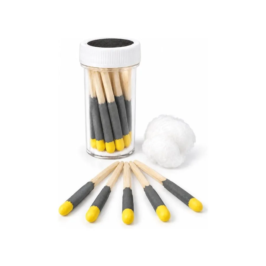 Clear tube with cotton and striker lid
