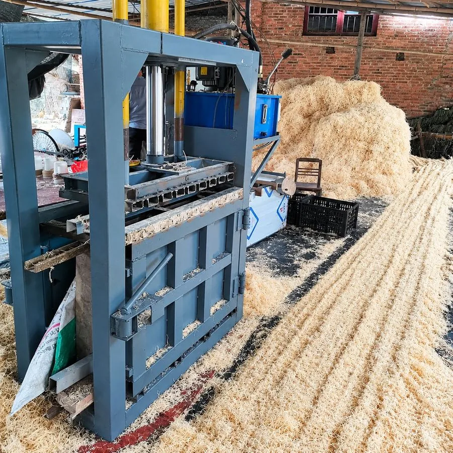 Wax press and wood wool stock